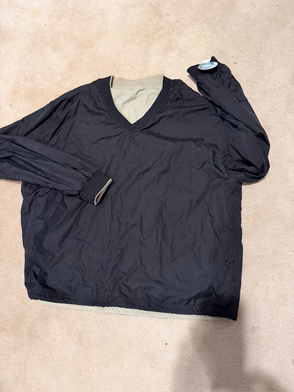 NWT Golftech Reversible Black V-Neck Pullover Windbreaker Sz XL
